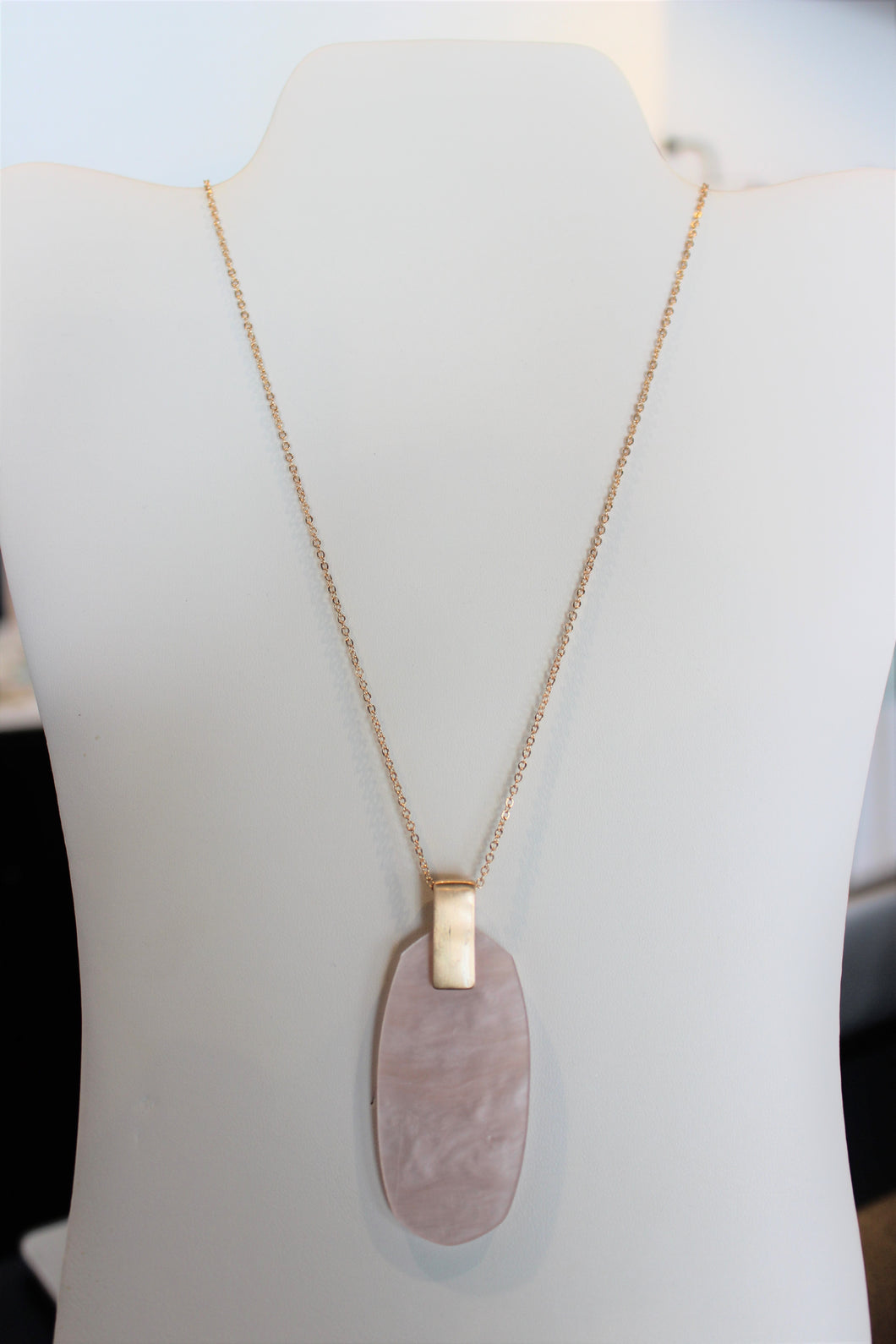 Blush Lucite Dropped Necklace