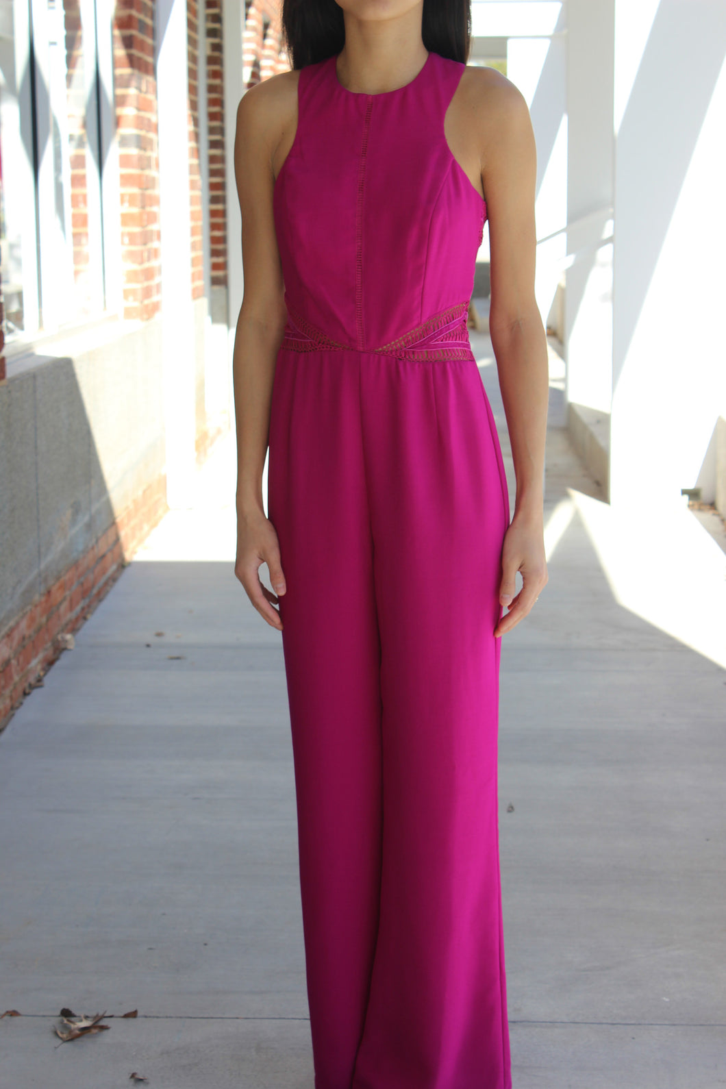 Velvet Waist Racerback Jumpsuit