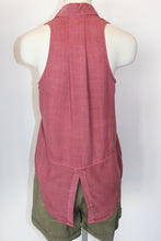 Load image into Gallery viewer, Raspberry Sleeveless Button Down
