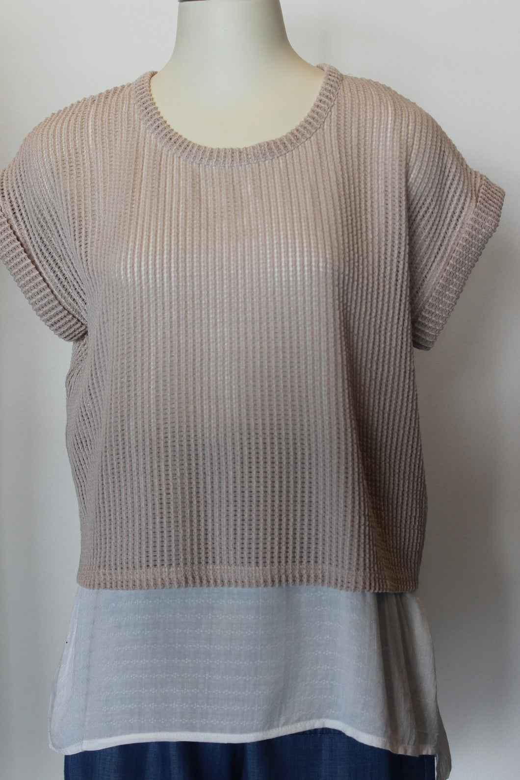 Knit Cotton Contrast Top