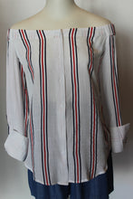 Load image into Gallery viewer, Stripe Off Shoulder Shirt
