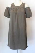 Load image into Gallery viewer, Olive Cold Shoulder Chambray Dress
