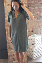 Load image into Gallery viewer, Olive Vneck Microfiber Dress
