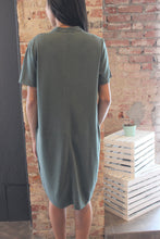 Load image into Gallery viewer, Olive Vneck Microfiber Dress
