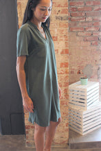 Load image into Gallery viewer, Olive Vneck Microfiber Dress
