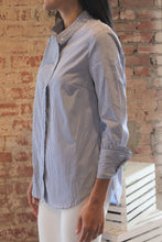 Load image into Gallery viewer, L/S Ruffled Stripe Button Down Blouse
