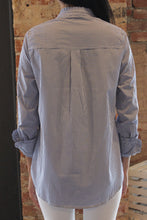 Load image into Gallery viewer, L/S Ruffled Stripe Button Down Blouse
