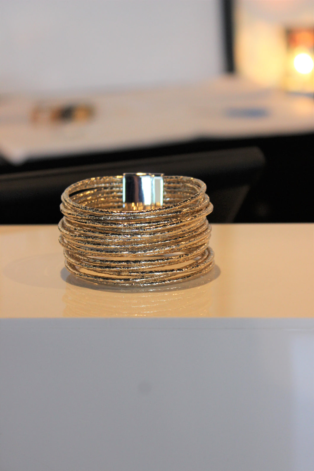 Gold Metallic Strap Magnetic Bracelet