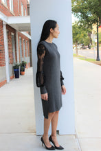 Load image into Gallery viewer, Lace Sleeve Sweater Dress
