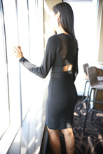 Load image into Gallery viewer, Mesh Back Self Belted Sweater Dress
