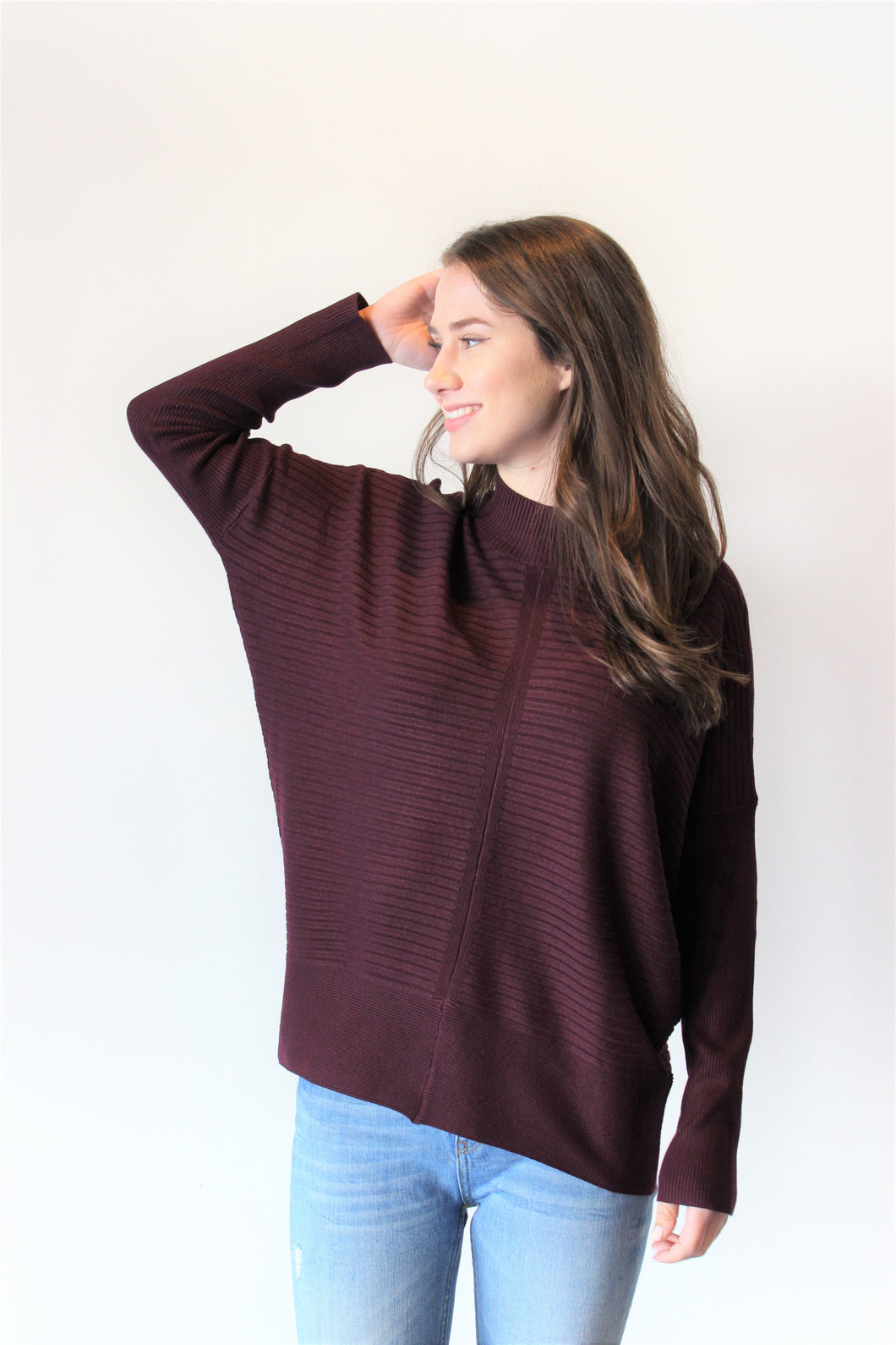 Mock Neck Tunic Sweater