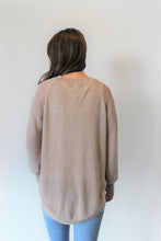 Load image into Gallery viewer, Mocha V-neck Hi/Low Tunic Sweater

