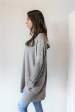 Load image into Gallery viewer, Grey V-neck Brushed Jersey Oversized Tunic
