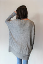 Load image into Gallery viewer, Grey V-neck Brushed Jersey Oversized Tunic

