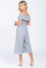 Load image into Gallery viewer, Off the Shoulder Stripe Jumpsuit
