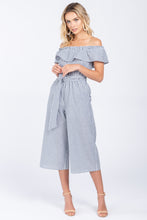 Load image into Gallery viewer, Off the Shoulder Stripe Jumpsuit

