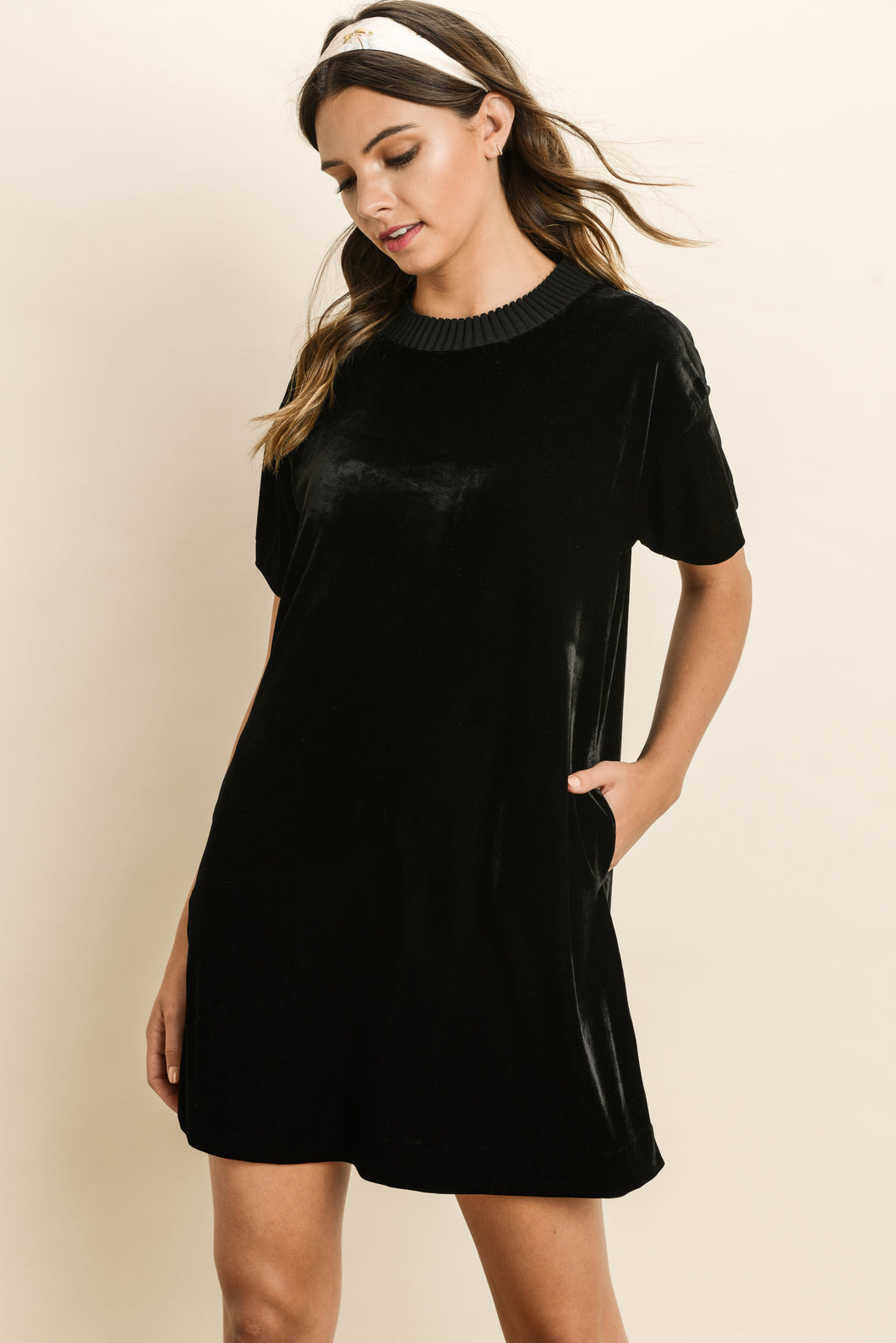 Velvet Dress with Pockets