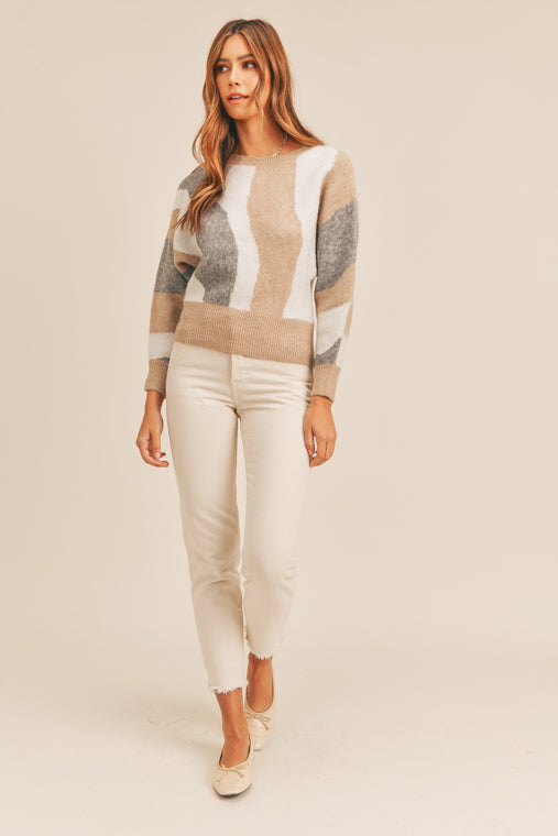 Lura Abstract Color Block Sweater