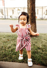 Load image into Gallery viewer, Little Girls Ruffle Sleeve Romper
