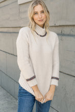 Load image into Gallery viewer, Metallic Contrast Mock Neck Sweater
