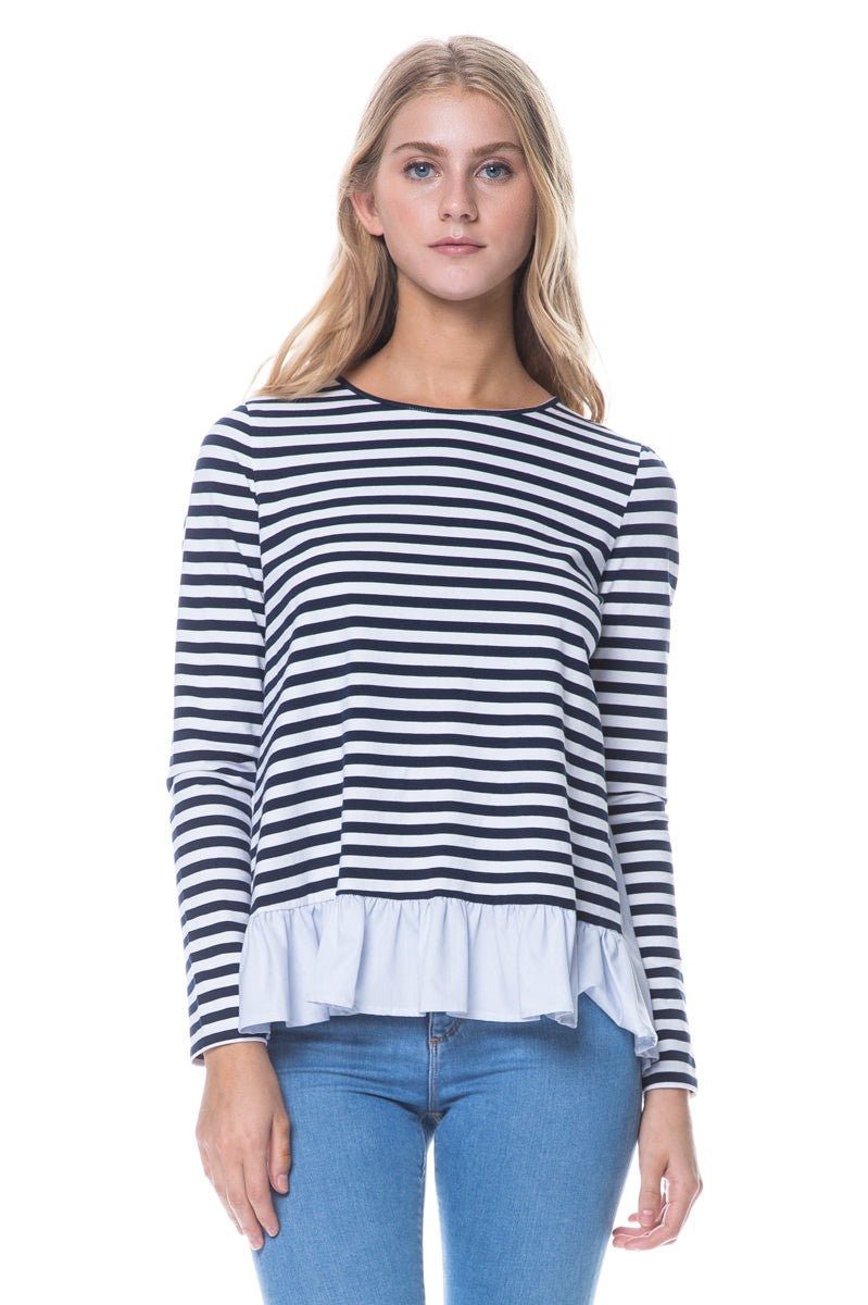 Contrast Back Stripe Top