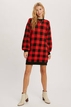 Load image into Gallery viewer, Buffalo Plaid Sweater Tunic Dress
