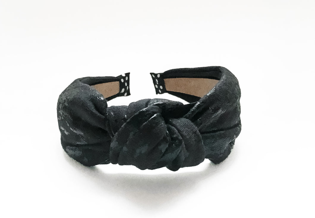 Black Foil Knotted Headband