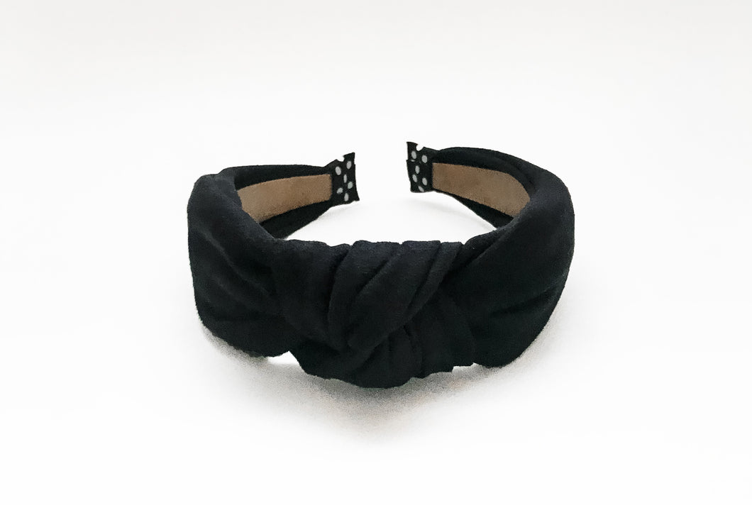 Black Suede Knotted Headband