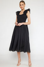 Load image into Gallery viewer, Textured Ruffle Strap Midi Dress
