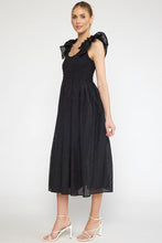 Load image into Gallery viewer, Textured Ruffle Strap Midi Dress
