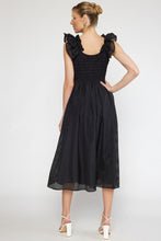 Load image into Gallery viewer, Textured Ruffle Strap Midi Dress
