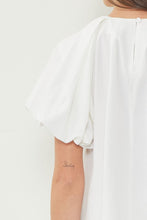 Load image into Gallery viewer, Pleated Puff Sleeve Blouse in Off White
