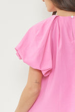Load image into Gallery viewer, Pleated Puff Sleeve Blouse in Pink
