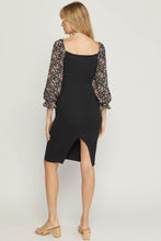 Load image into Gallery viewer, Enrie Floral Sleeve Knit Dress
