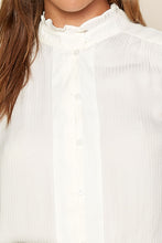 Load image into Gallery viewer, Babyhem Ruffle Neck Button Up Shirt
