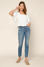 Load image into Gallery viewer, Lace Sleeve Peplum Knit Top
