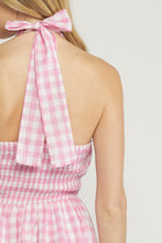 Load image into Gallery viewer, Gingham Halter Dress
