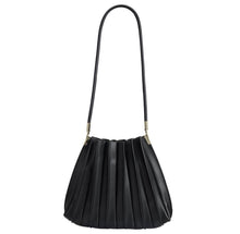 Load image into Gallery viewer, Carrie Medium Pleated Shoulder Bag in Black
