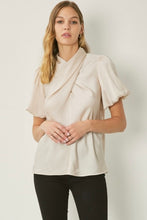 Load image into Gallery viewer, Front Criss Cross Puff Sleeve Blouse
