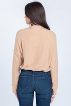 Load image into Gallery viewer, Long Sleeve Knit Top w/ Contrast Sash
