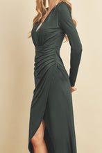Load image into Gallery viewer, Shimmer Plunging Shirred Maxi Dress
