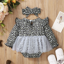 Load image into Gallery viewer, Baby Girl Leopard Patchwork Bodysuit
