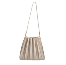Load image into Gallery viewer, Carrie Medium Pleated Shoulder Bag in Bone
