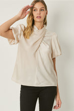 Load image into Gallery viewer, Front Criss Cross Puff Sleeve Blouse
