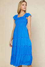 Load image into Gallery viewer, Blue Smock Midi Dress
