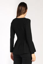 Load image into Gallery viewer, Stitch Detail Peplum Top
