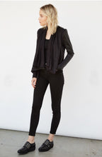 Load image into Gallery viewer, Faux Leather Front Drape Jacket
