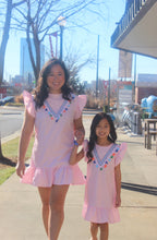 Load image into Gallery viewer, Little Girls Seersucker Ruffle Sleeve Dress

