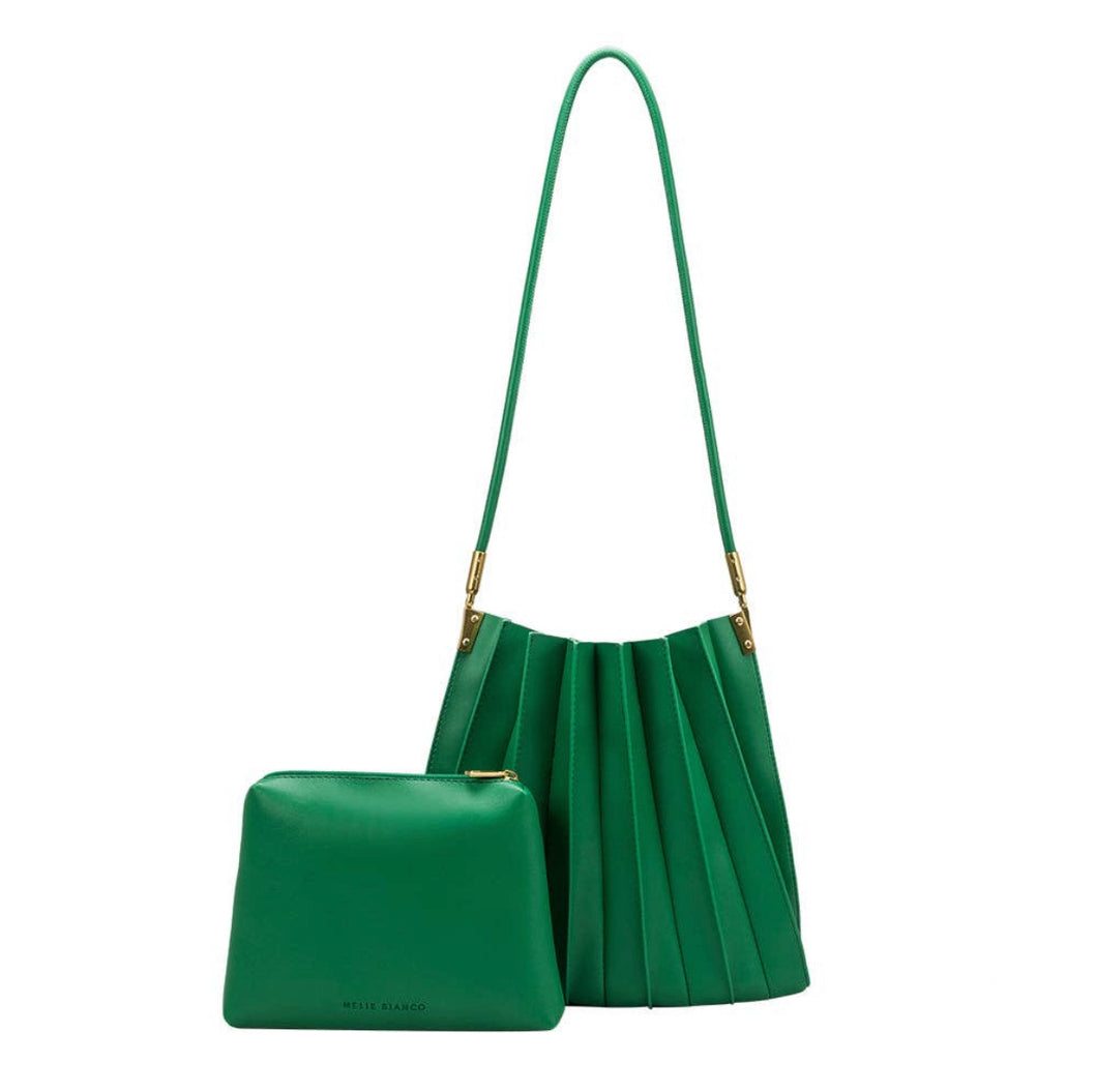 Carrie Medium Pleated Shoulder Bag in Green