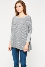 Load image into Gallery viewer, Black/Grey Striped Blush Pullover
